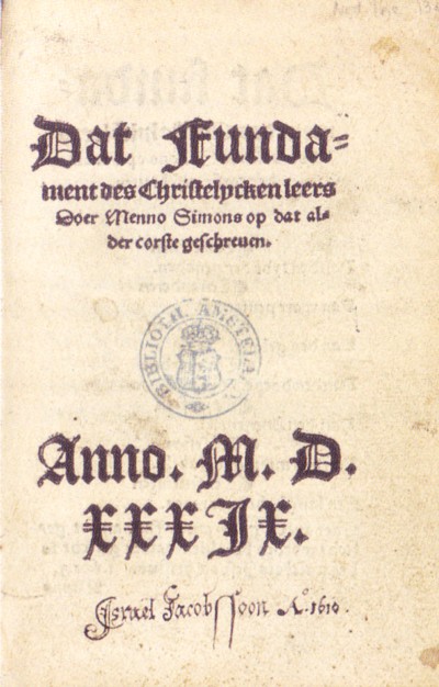 Portada de Dat Fundament des Christelycken leers, 1539