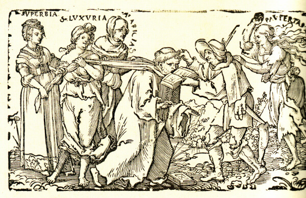 Alegoría sobre el monasticismo, 1521, xilografía a fibra de Hans Sebald