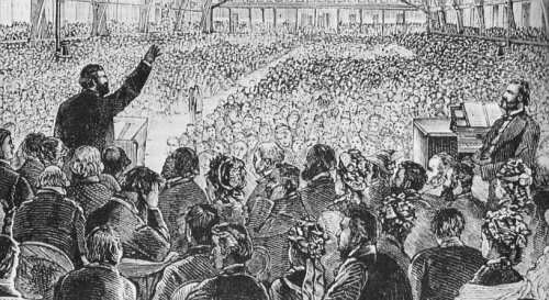 Moody predicando en Brooklyn, Nueva York