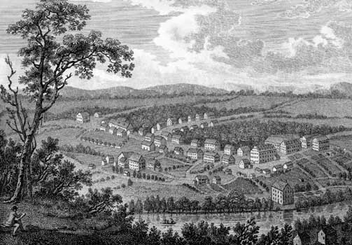 Asentamiento moravo en Bethlehem, Pa., c. 1800