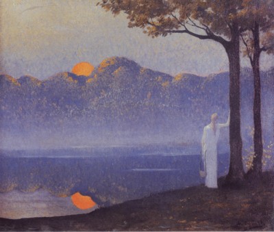 Musa del orto, óleo sobre tabla de Alphonse Osbert.Colección privada