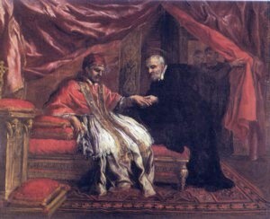 Felipe Neri curando al papa CLemente VIII, por Pietro da Cortona, Galería de los Uffizi, Florencia