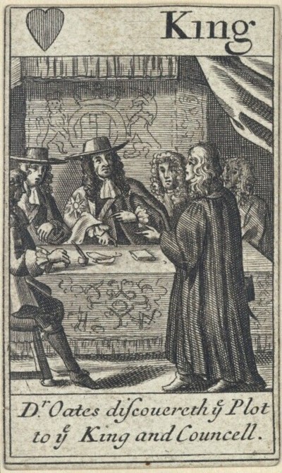 Oates revela la conspiración al rey y al consejopor Francis Barlow - National Portrait Gallery