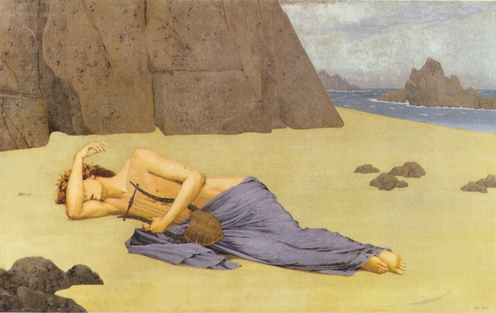 Lamento de Orfeo, óleo sobre lienzo de Alexandre Séon. Musée d'Orsay, París