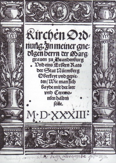 Orden eclesiástico de 1533 para Brandenburgo-Ansbachde Andreas Osiander