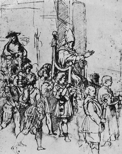 El papa Julio II en la silla gestatoria