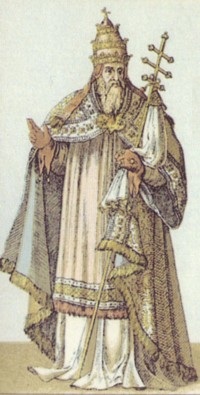 Un papa con su indumentaria, de Historia del vestido por Albert Racinet