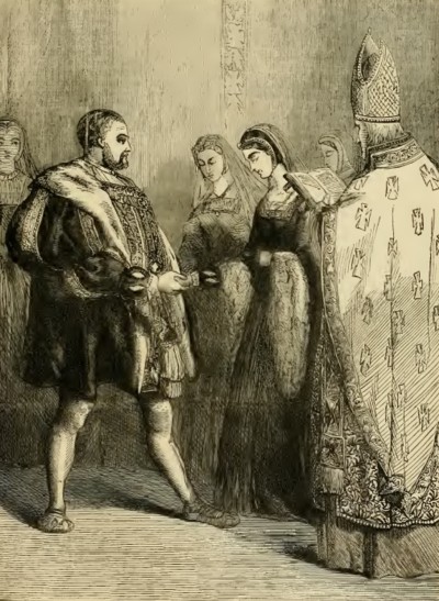 Casamiento de Catalina Parr y Enrique VIIIIlustración de Cassell's Illustrated History of England