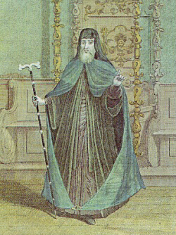 El patriarca de los griegos, grabado de G. Scotin (1714). Biblioteca Nacional, París