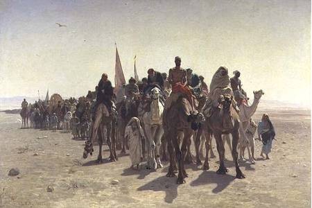 Peregrinos hacia La Meca, por León Auguste Adolphe Belly