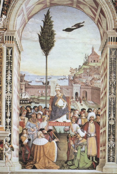 Escena de la vida de Pío II, Biblioteca Piccolomini, catedral de Siena