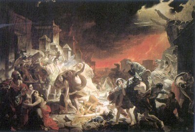 El último día de Pompeya, por Karl Pavlovich Brüllow.Galería Tretyakov, Moscú