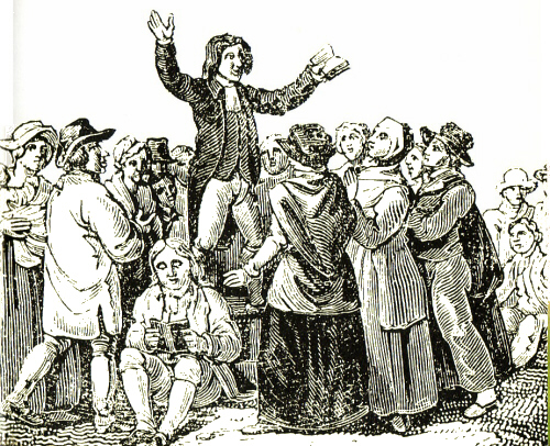 Predicador exhortando a la gente