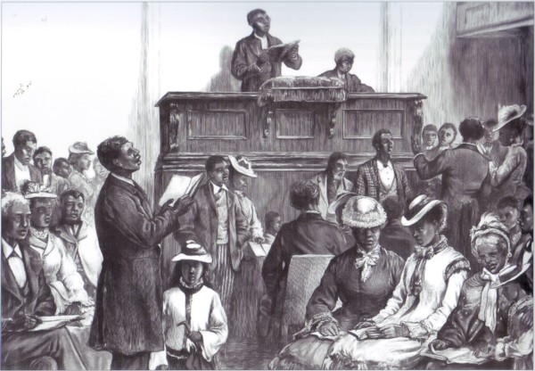 Predicación en una iglesia negra