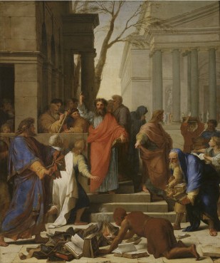 Predicación de San Pablo en Éfeso, por Eustache Le Sueur