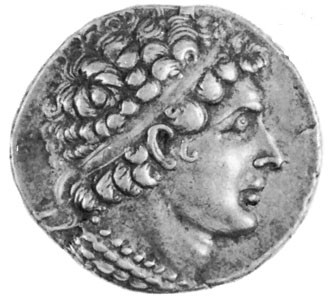 Ptolomeo VII Filometor, imagen de un tetradracma en plata; Museo Británico