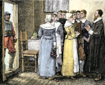 Boda puritana en Nueva Inglaterra en el siglo XVII