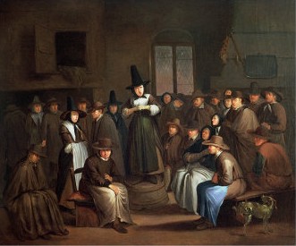Una reunión cuáquera,por Egbert van Heemskerk el Viejo