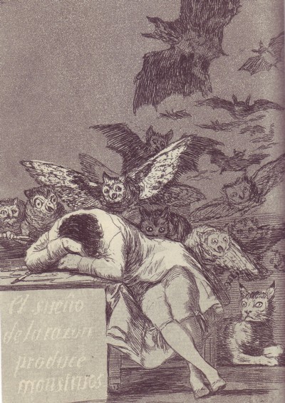 El sueño de la razón produce monstruos, 1797-1798, por Francisco de Goya, Kunsthalle, Hamburgo
