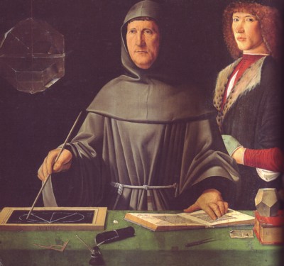 Retrato de fray Luca Pacioli y un joven desconocido, c. 1495, de Jacobo de Barbari. Museo de Capodimenote, Nápoles