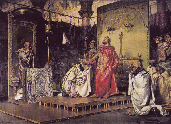 Conversión de Recaredo, por Muñoz i Degrain. Palacio del Senado, Madrid