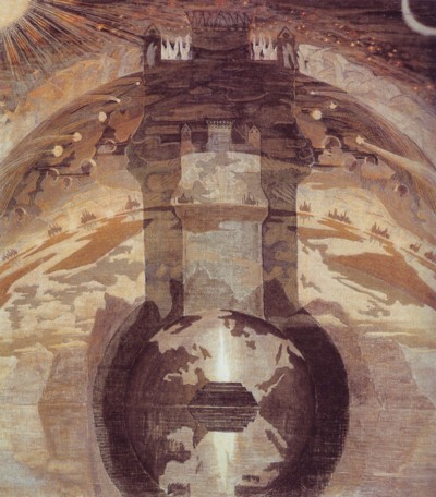 Rex, tenple sobre lienzo de Mikolajus Čiurlionis.Museum Čiurlionis, Kaunas