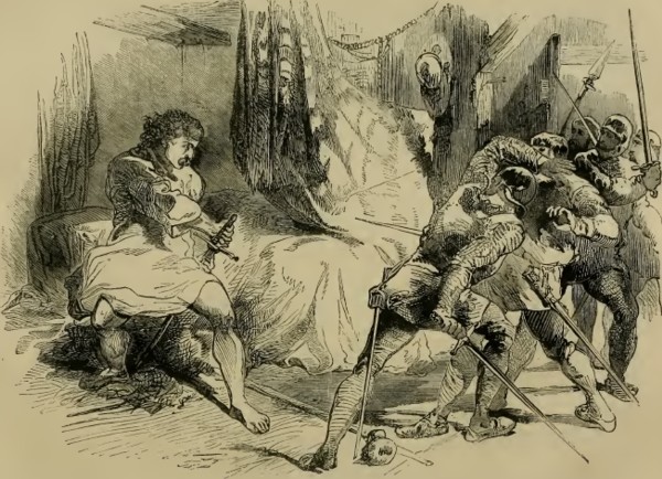 Ricardo sorprendido por los soldados austriacosIlustración de Cassell's Illustrated History of England