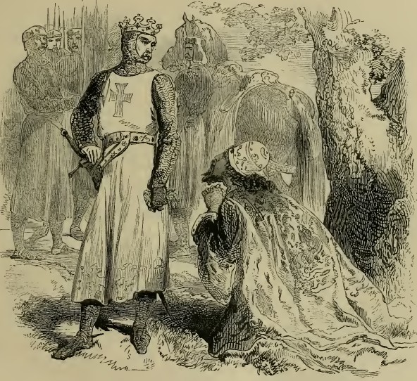 Isaac Comneno suplica a Ricardo la devolución de su hijaIlustración de Cassell's Illustrated History of England