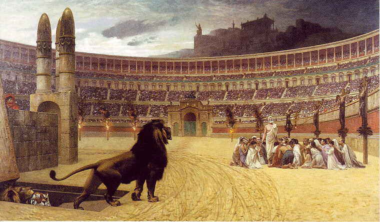 La última oración de unos mártires cristianos por Jean-Léon Gérôme, 1883, en The Walters Art Gallery, Baltimore