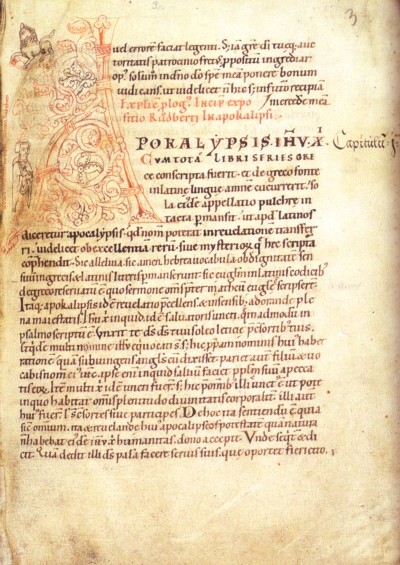 Página del comentario de Ruperto de Deutz a ApocalipsisViena, ÖNB, Cod. 723