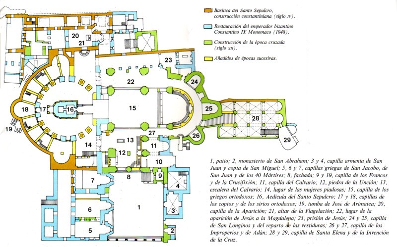 Planta de la iglesia del Santo Sepulcro