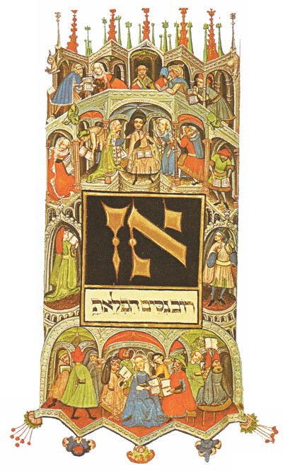 Pesach hagadah de Darmstadt, c. 1430. Folio 48 verso