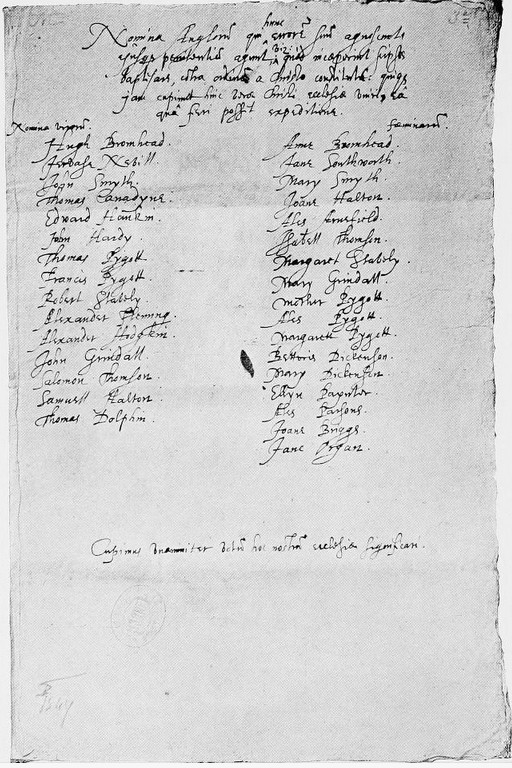 Solicitud a la iglesia Waterlander. Autógrafo de John Smyth