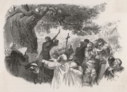 Bonifacio derribando la encina sagrada de Thor