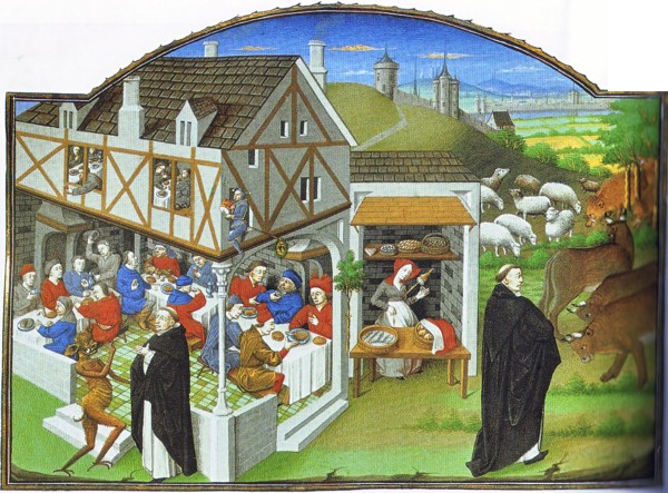 Escena de una tentación. Imagen para el Libro de sabiduría eterna de Enrique de Suso, por Jean Rolin