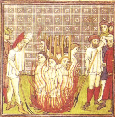 Quema de caballeros templarios