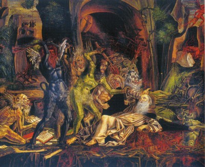 Las tentaciones de San Antonio, c. 1490, de Bernardo Parentino. Galleria Doria Pamphili, Roma