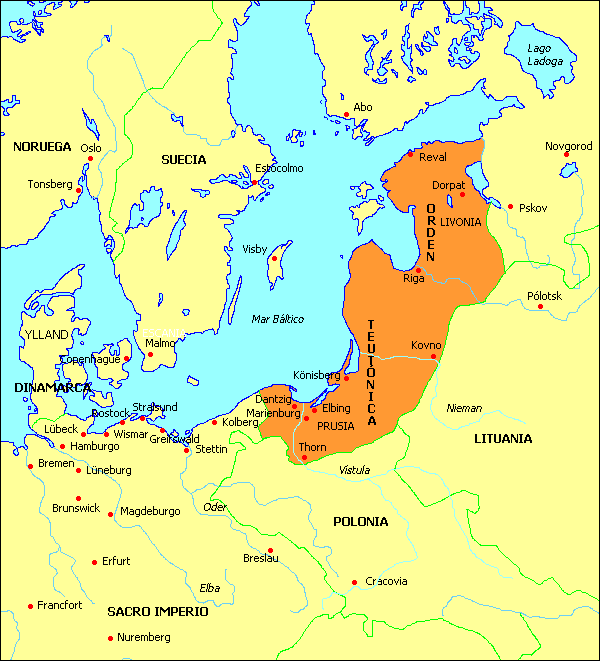 Mapa de la orden teutónica