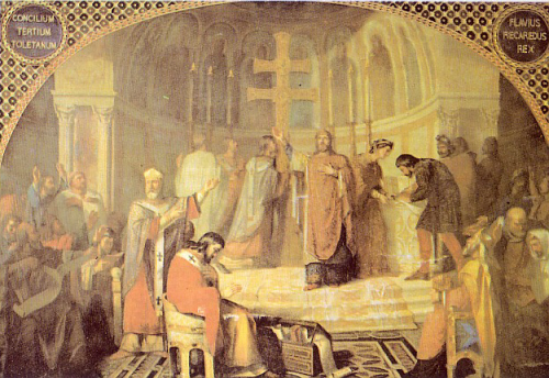 Concilio tercero de Toledo, por José Martí Monsó. Antiguo palacio del Senado, Madrid