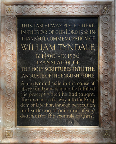 Placa conmemorativa de Tyndale