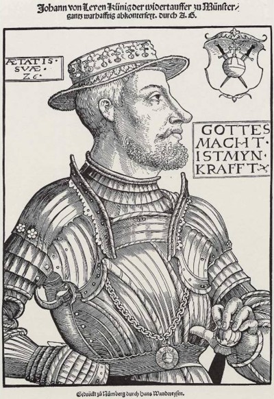 Jan van Leiden, grabado de Heinrich Aldegrever