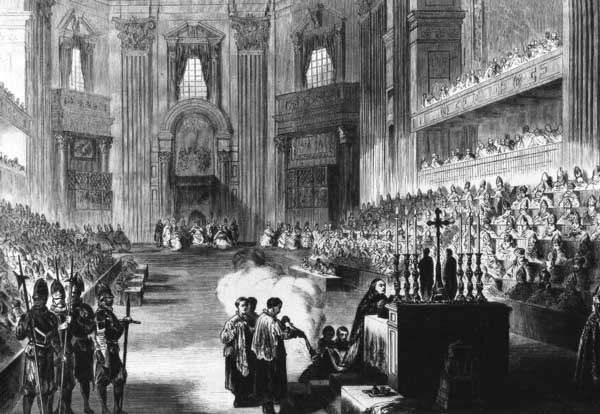 Aula conciliar del Vaticano I, Illustrierte Zeitung, enero 1870