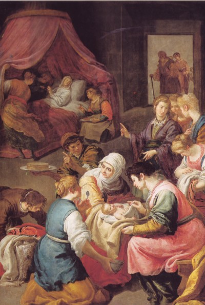 El nacimiento de la Virgen, 1640, de José Leonardo. Museo del Prado, Madrid