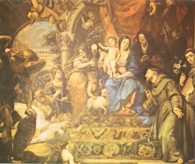 La Virgen y el Niño entre las virtudes teologales y santos,por Claudio Coello. Museo del Prado, Madrid