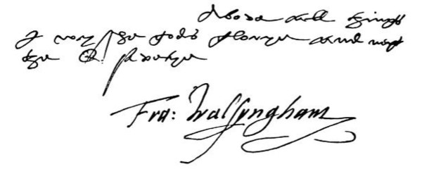 Autógrafo y firma de Francis Walsingham