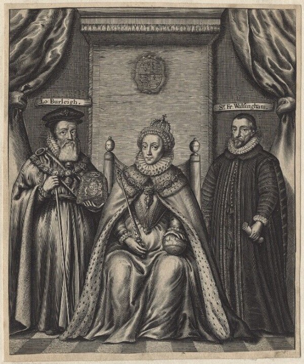 Isabel I; Sir Francis Walsingham; William Cecil, por William FaithorneNational Portrait Gallery