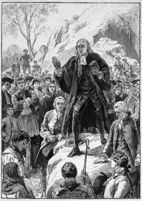 John Wesley predicando en Cornualles