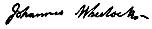 Firma de John Wheelock