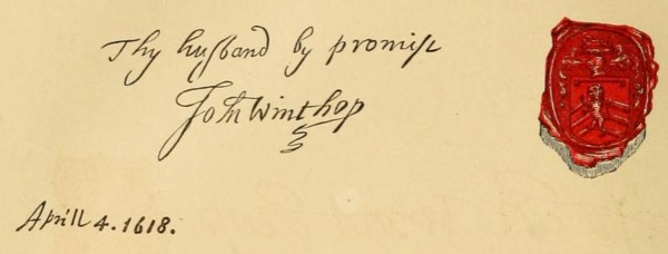 Firma y sello de John Winthrop