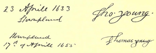 Firmas de Thomas Young